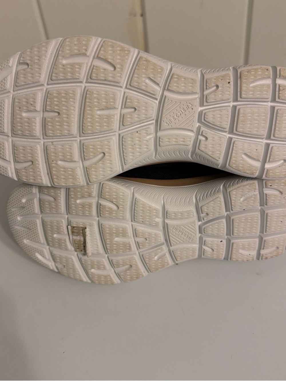 Skechers Black Knit Slip-On Sneakers with Tan Gold Trim - Picture 3 of 3